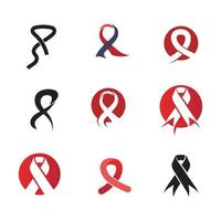 HIV AIDS ikon uppsättning logotyp design vektor