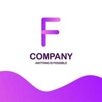 f företag logotyp design med lila tema vektor