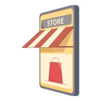 Smartphone-Shop-Symbol Cartoon-Vektor. online Shop vektor