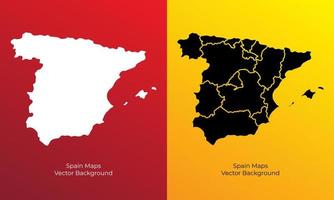 sammlung von silhouette spanien karten designvektor. Silhouette Spanien Karten Vektor