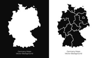 sammlung von silhouetten deutschen kartendesignvektoren. Silhouette deutscher Kartenvektor