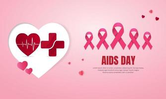 Happy Aids Day Design Hintergrund. Welt-Aids-Tag-Design-Vorlagenvektor vektor