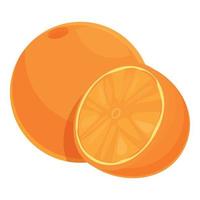 Orangenfrucht-Symbol-Cartoon-Vektor. Zitrusscheibe vektor
