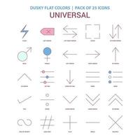 universelles Symbol düstere flache Farbe Vintage 25 Icon Pack vektor