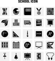 Schulsymbol solides Glyphen-Symbolpaket für Designer und Entwickler Symbole der Bildungsdatei Papierschule Kunsthochschule Farbe Malerei Vektor