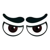 Wütende verrückte Augen-Ikone, Cartoon-Stil vektor
