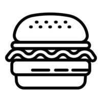 lunch burger ikon, översikt stil vektor