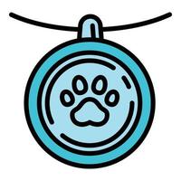 Hund Haustier Emblem Symbol, Outline-Stil vektor