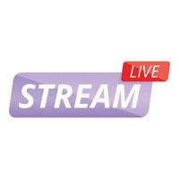 Live-Stream-Symbol, Cartoon-Stil vektor