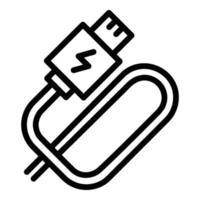 USB-Kabelsymbol für elektronische Zigarette, Umrissstil vektor