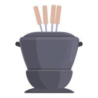 Fett-Fondue-Symbol Cartoon-Vektor. Soße kochen vektor