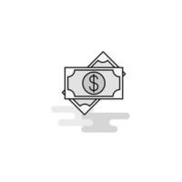 Dollar-Web-Symbol flache Linie gefüllt grauer Symbolvektor vektor