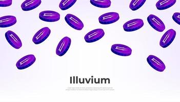 illuvium mynt faller från de himmel. ilv kryptovaluta begrepp baner bakgrund. vektor