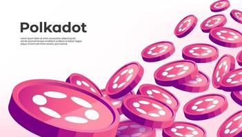 polkadot punkt kryptovaluta begrepp baner bakgrund. vektor