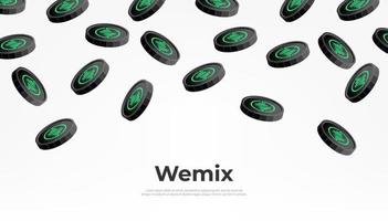 Wemix-Münze, die vom Himmel fällt. wemix kryptowährungskonzept banner hintergrund. vektor