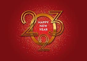 Frohes neues Jahr Hintergrund in Rot und Gold vektor