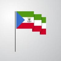 ekvatorial guinea vinka flagga kreativ bakgrund vektor