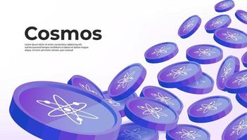 kosmos atom kryptovaluta begrepp baner bakgrund. vektor