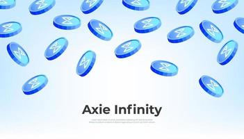 Axie-Unendlichkeitsmünze, die vom Himmel fällt. axs kryptowährungskonzept banner hintergrund. vektor
