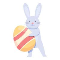 kanin med stor ägg ikon tecknad serie vektor. söt kanin vektor