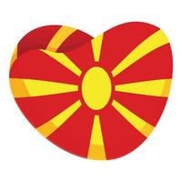 kärlek macedonia ikon tecknad serie vektor. norr makedonska vektor