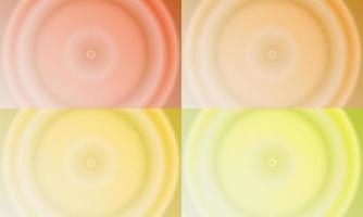 fyra uppsättningar av orange, brun, gul och vit radiell lutning abstrakt bakgrund. enkel, minimal, modern och färgrik stil. använda sig av för hemsida, bakgrund, tapet, baner eller flygblad vektor