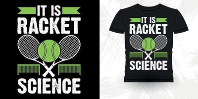 den är racket vetenskap rolig tennis spelare retro årgång amerikan flagga fars dag tennis t-shirt design vektor