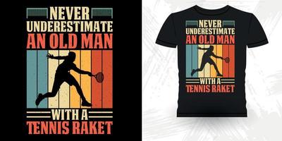män kvinnor professionell tennis spelare rolig retro årgång tennis t-shirt design vektor