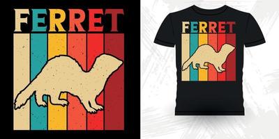 Frettchenbesitzer Retro Vintage Frettchen T-Shirt Design für Männer und Frauen Tierliebhaber lustig vektor