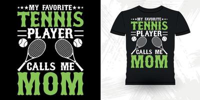 mamma älskare tennis fläktar rolig tennis spelare retro årgång mors dag tennis t-shirt design vektor