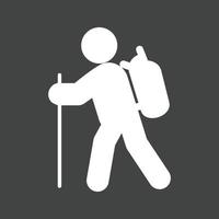 Trekking-Glyphe invertiertes Symbol vektor