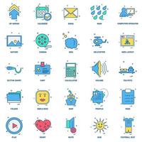 25 Business Concept Mix Flat Color Icon Set vektor