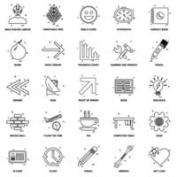 25 Business-Konzept-Mix-Linie-Icon-Set vektor