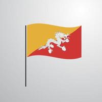 bhutan viftande flagga vektor