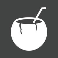 kokos dryck glyf omvänd ikon vektor