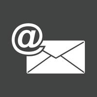 E-Mail i Glyphe invertiertes Symbol vektor