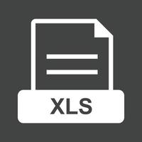 xls-Glyphe invertiertes Symbol vektor