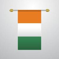 Côte d ivoire Elfenbeinküste hängende Flagge vektor