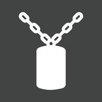 Umgekehrtes Symbol für militärische Kettenglyphe vektor