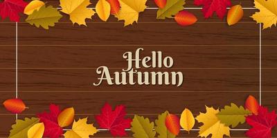 saisonale Feiertagsillustration des Herbstes mit schwarzem hölzernem Hintergrund vektor