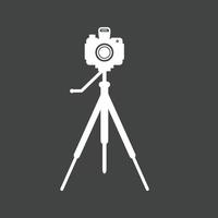 Kamera auf Stand Glyphe invertiertes Symbol vektor