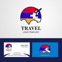 reisen berg karabach republik flaggenlogo und visitenkartendesign vektor