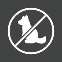 Nej sällskapsdjur tecken glyf omvänd ikon vektor