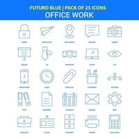 Büroarbeitssymbole Futuro Blue 25 Icon Pack vektor