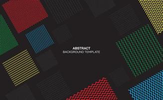 abstrakte Zickzack-Darstellung lebendige Farben auf schwarzem Hintergrund ausdrucksstarkes Vektordesign haben Leerzeichen. lustige bunte Einladungsvorlage. vektor
