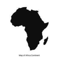 Karta av afrika kontinent silhuett vektor