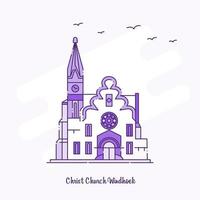 christuskirche windhoek wahrzeichen lila gepunktete linie skyline vektorillustration vektor