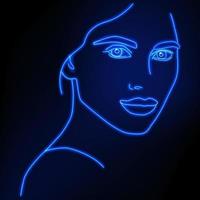 neon silhuett av en flicka. vektor illustration.