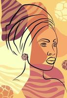 schöne afrikanische Frau. Wandkunst im Stil der Pop-Art. bunte Wandkunst. vektor