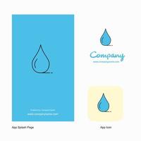 Wassertropfen-Firmenlogo-App-Symbol und Splash-Page-Design kreative Business-App-Designelemente vektor